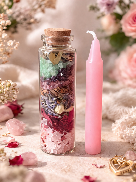 💕Fiole Amour avec bougie et rituel